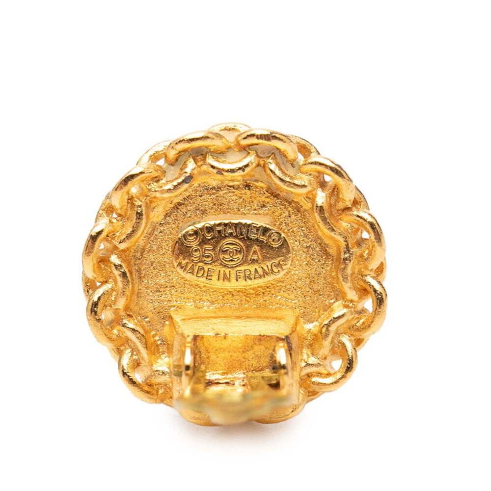 CHANEL Authentic Gold Logo Earrings - Picture 3 of 3
